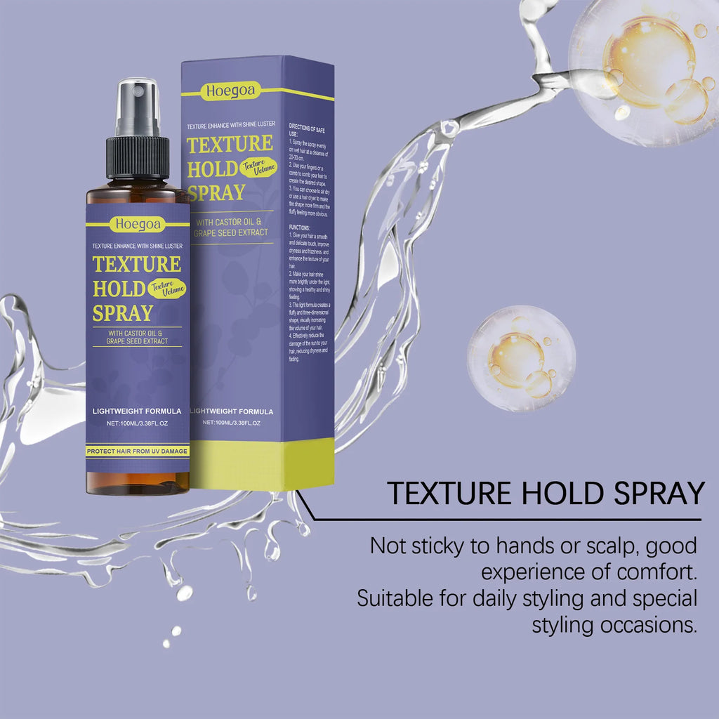 Hair Texture Setting Spray Shine Enhancing Fast Drying Natural Finish Unisex Men Women Heat Protection Non Sticky Hold