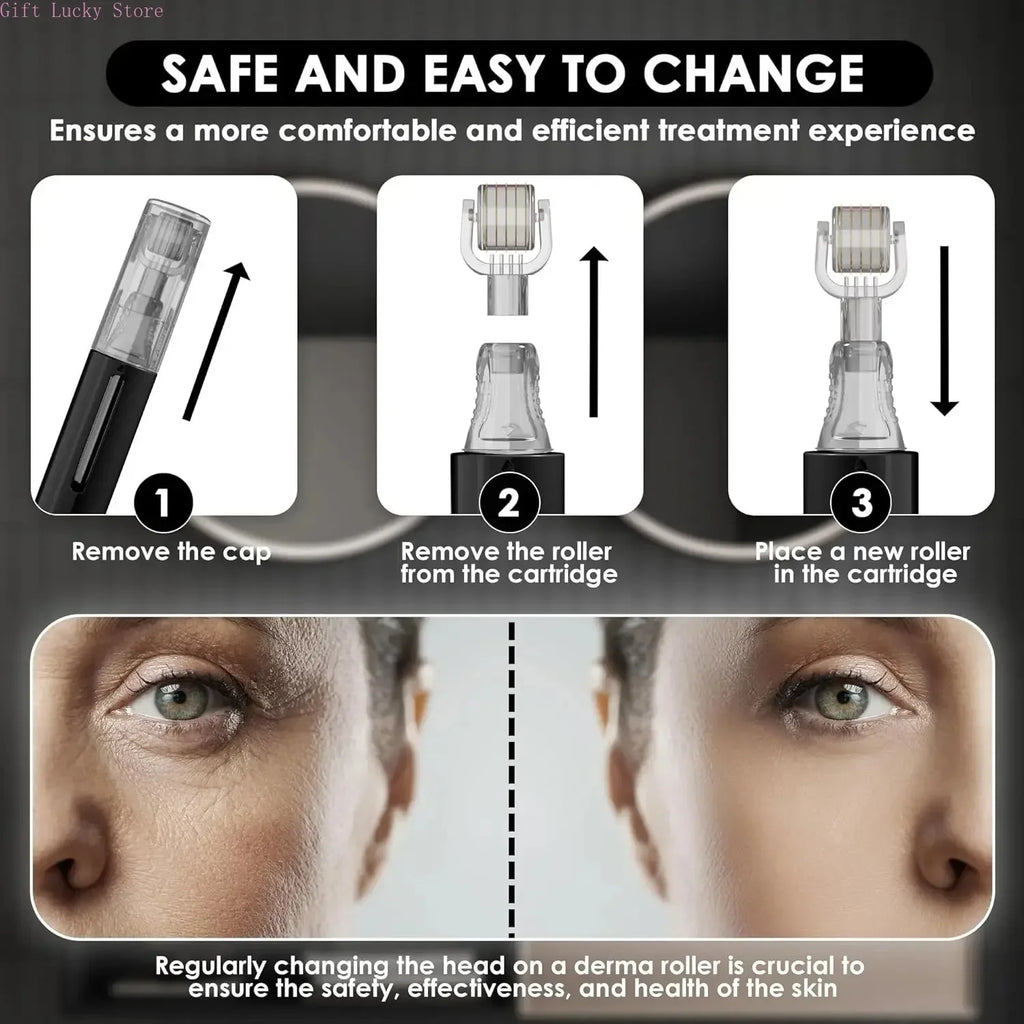 New Titanium Needle Roller,Lip Roller,Derma Roller,Beard Growth Roller,Beard Hair Growth Roller,Beard Treatment & Serum Applicat