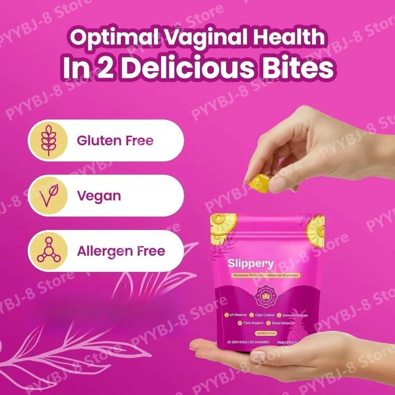 Women’s Pineapple Flavor Probiotic Gummie with Prebiotics for Keep PH Balance,Enhance Immunity,maintain Microbial Health 60pcs