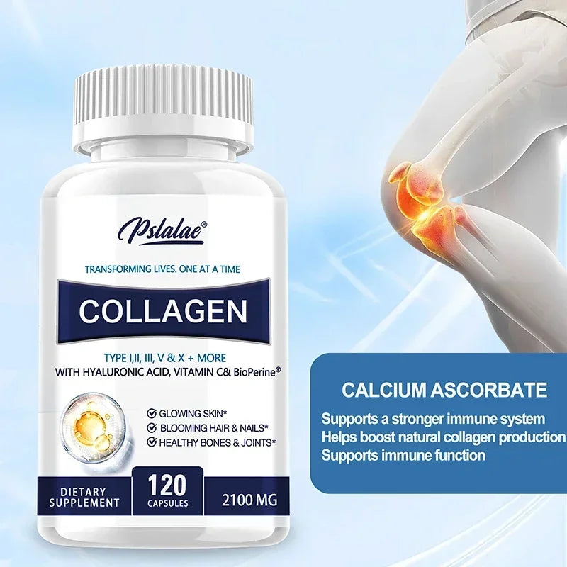 Collagen Capsules - Contains Vitamin C, Promotes Joint and Bone Health, Healthy Hair, Nails and Skin, Boosts Energy