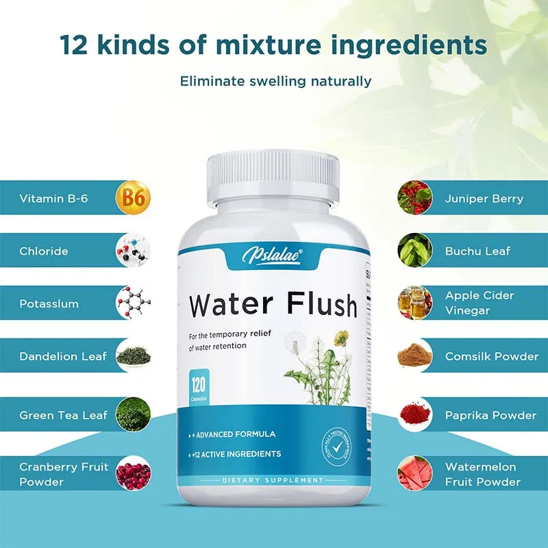 Diuretic Weight Loss Supplement Capsules - Relieves Bloating, Reduces Excess Water, Aids in Detoxification and Urinary Health