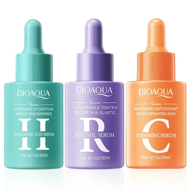 BIOAQUA Vitamin C Retinol Hyaluronic Acid Serum for Face Moisturizing Anti Wrinkle Anti-aging Whitening Facial Essence Skin Care