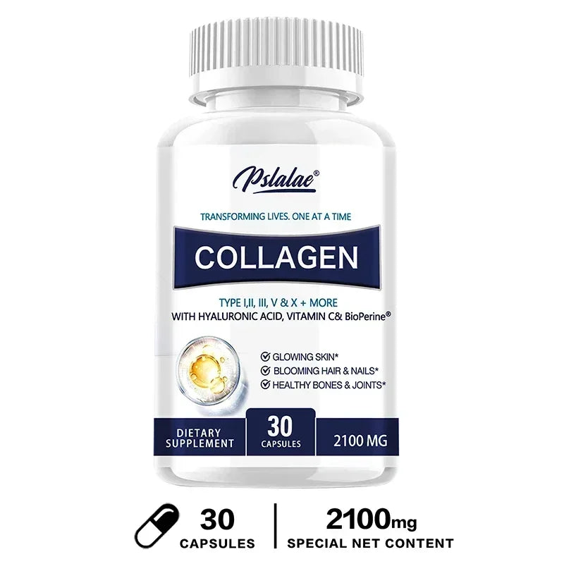 Collagen Capsules - Contains Vitamin C, Promotes Joint and Bone Health, Healthy Hair, Nails and Skin, Boosts Energy