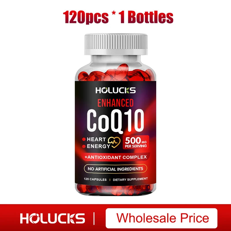 Organic CoQ10 Coenzyme Q10 Supplement, for Heart & Cardiovascular Health, Blood Pressure Balance, Support Energy Brain Function