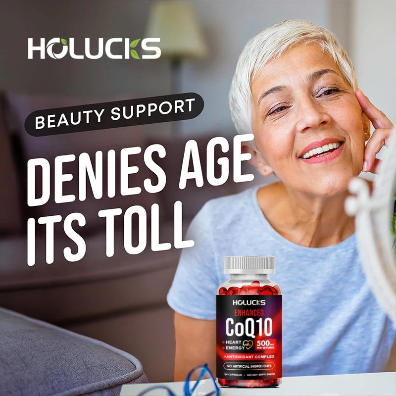 Organic CoQ10 Coenzyme Q10 Supplement, for Heart & Cardiovascular Health, Blood Pressure Balance, Support Energy Brain Function