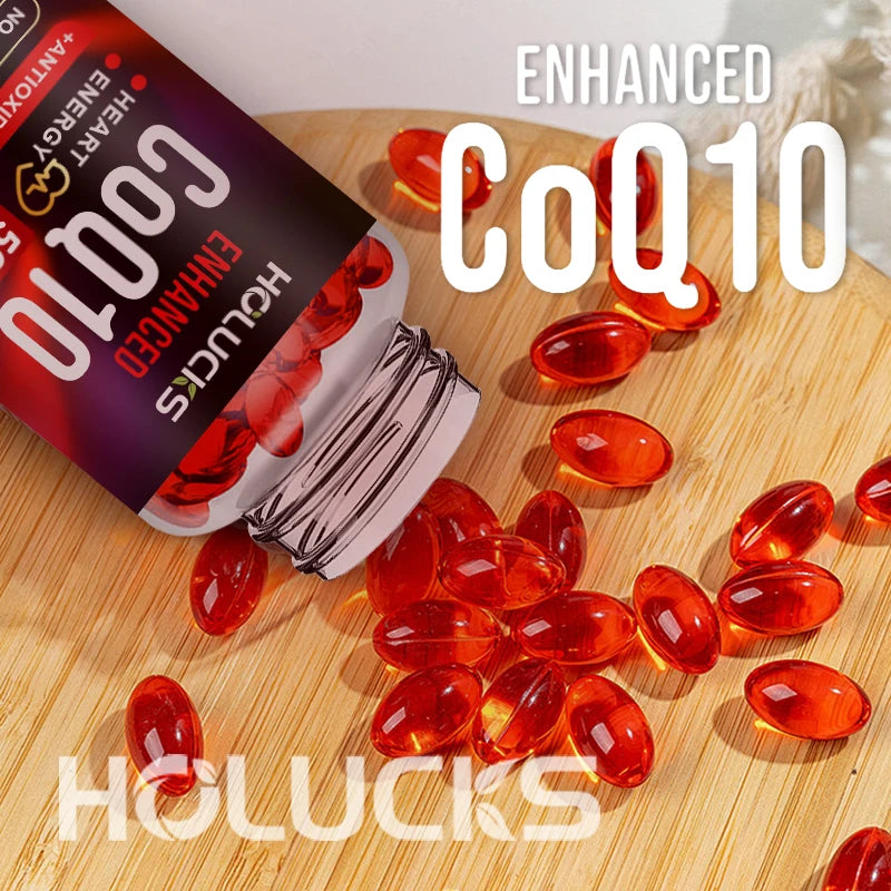 Organic CoQ10 Coenzyme Q10 Supplement, for Heart & Cardiovascular Health, Blood Pressure Balance, Support Energy Brain Function