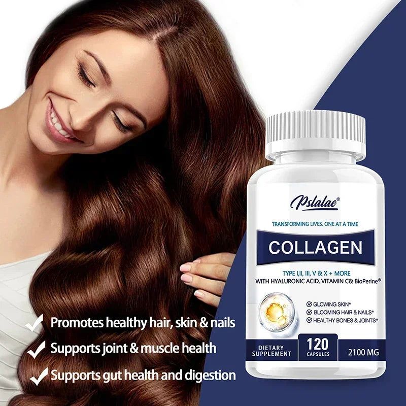 Collagen Capsules - Contains Vitamin C, Promotes Joint and Bone Health, Healthy Hair, Nails and Skin, Boosts Energy