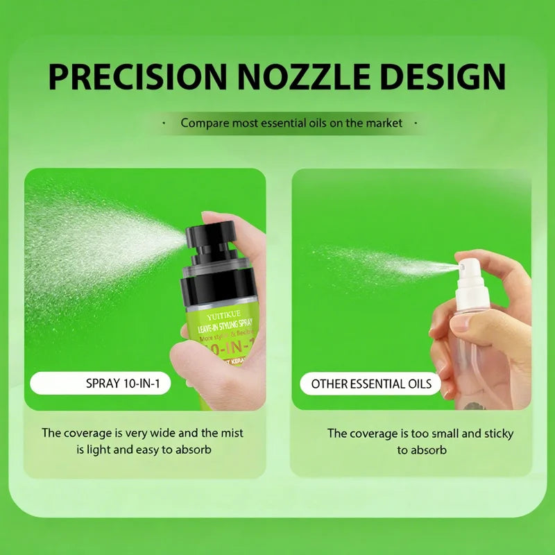 10-in-1 Plant Keratin Leave-In Spray 100ml for Smooth Manageable Hair Heat Protection Frizz Control Moisturizing Shine