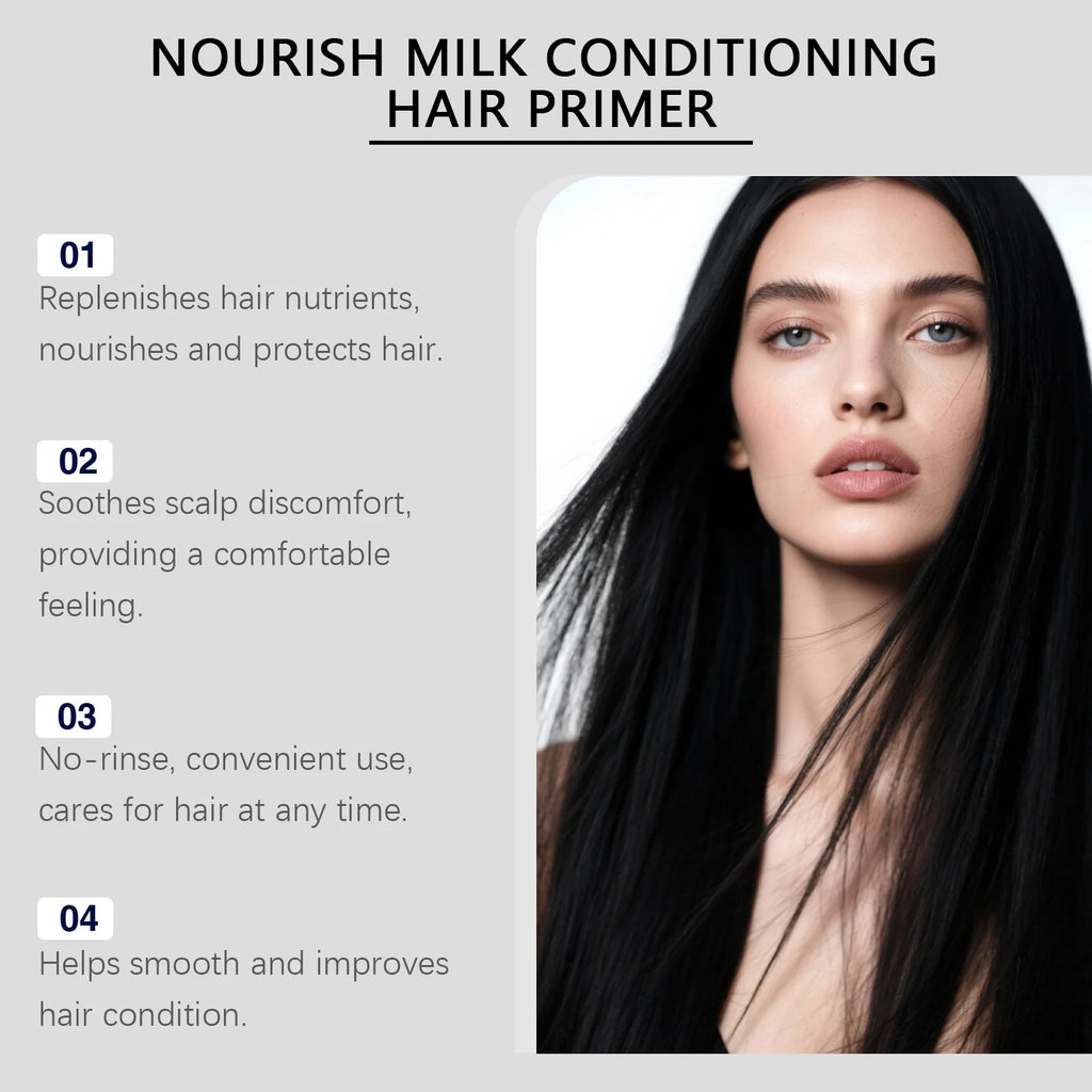 Milk Leave In Hair Spray With Oat Extract Olive Oil For Hydration Shine Heat Protection Lightweight Detangling Mist No Rinse