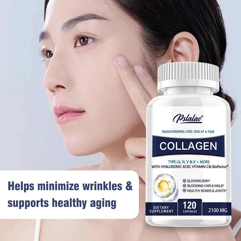 Collagen Capsules - Contains Vitamin C, Promotes Joint and Bone Health, Healthy Hair, Nails and Skin, Boosts Energy
