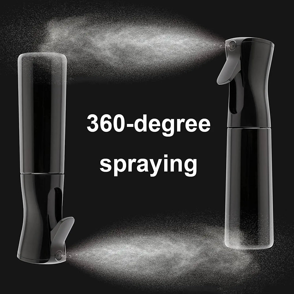 200ml Continuous Spray 360° Upside Down Fine Mist Sprayer Refillable High Pressure Water Bottle for Barber Hair Styling Salon