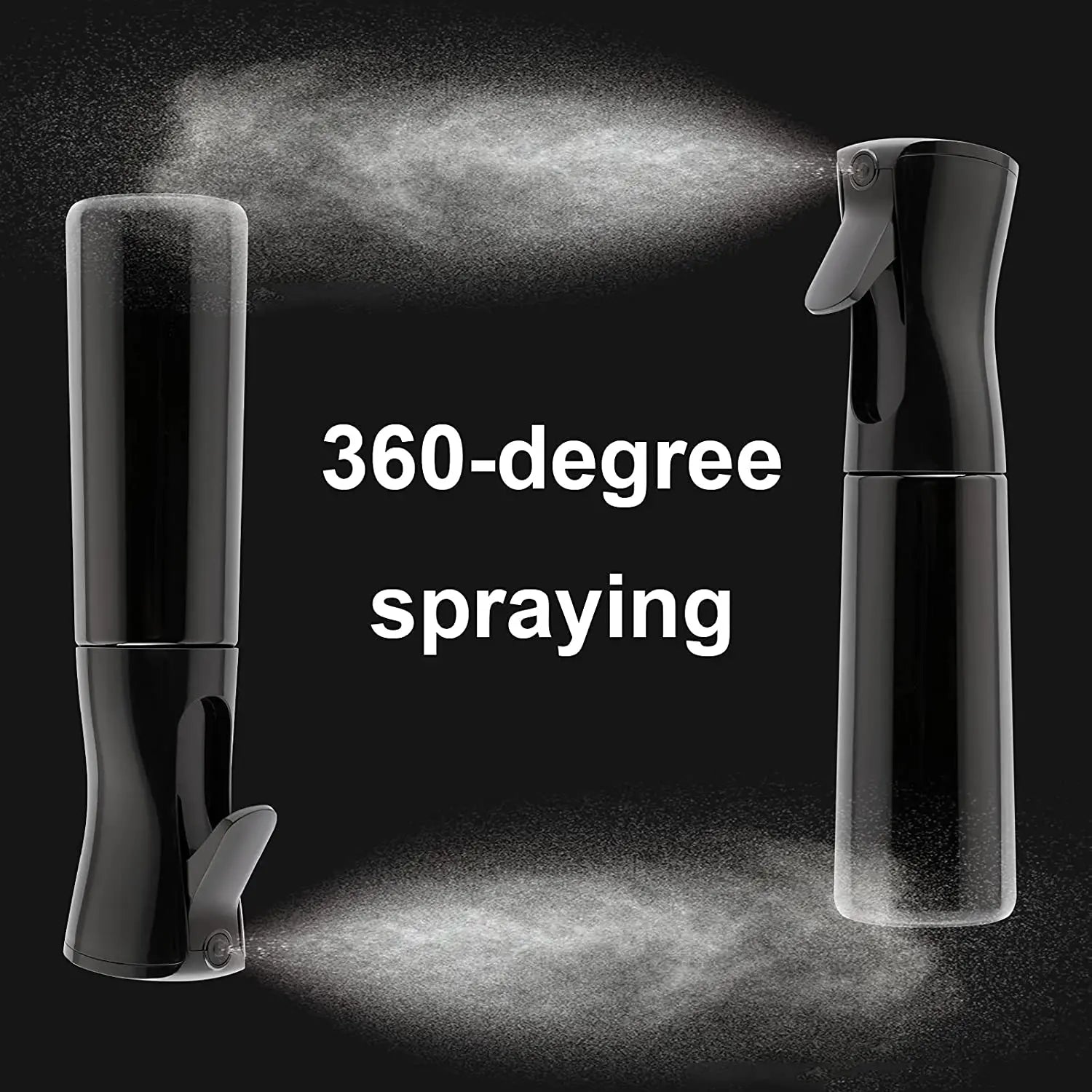 200ml Continuous Spray 360° Upside Down Fine Mist Sprayer Refillable High Pressure Water Bottle for Barber Hair Styling Salon