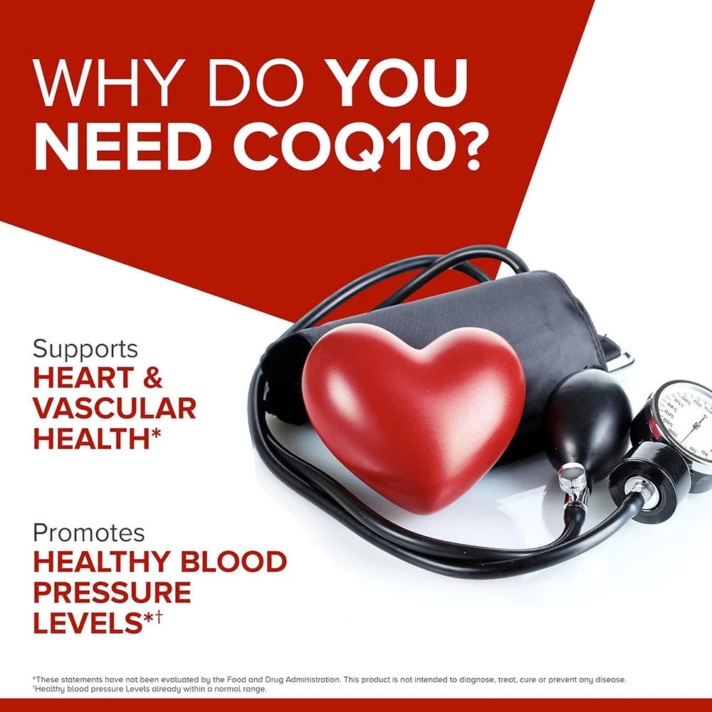 Ultra CoQ10 100mg Softgels, Coenzyme Q10 Supplements - Antioxidant Supplement for Vascular and Heart Health & Energy Production
