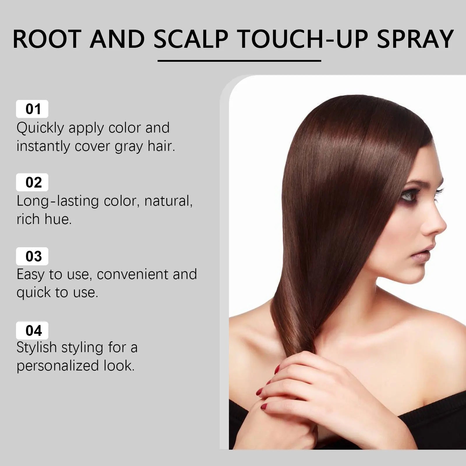 Disposable Temporary Hair Coloring Spray White Gray Hair Covering Lasting Scalp Concealer Hairline Dye Thinning Hairs Solution