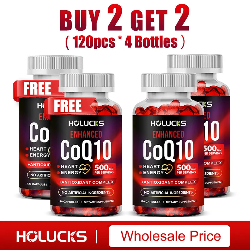 Organic CoQ10 Coenzyme Q10 Supplement, for Heart & Cardiovascular Health, Blood Pressure Balance, Support Energy Brain Function