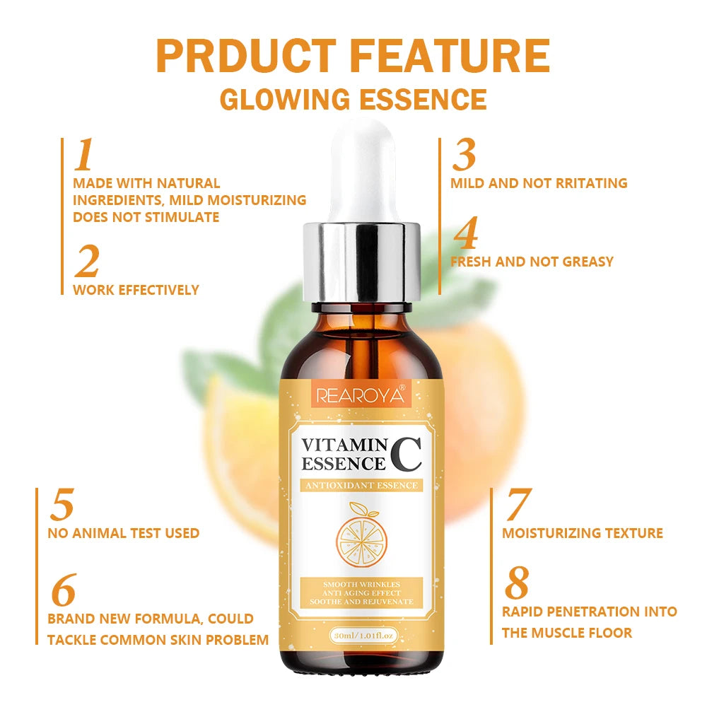 Vitamin C Facial Antioxidant Essence Moisturizing Nourish Repair Lifting Firming Smooth Wrinkles Anti-aging Facial Skin Care
