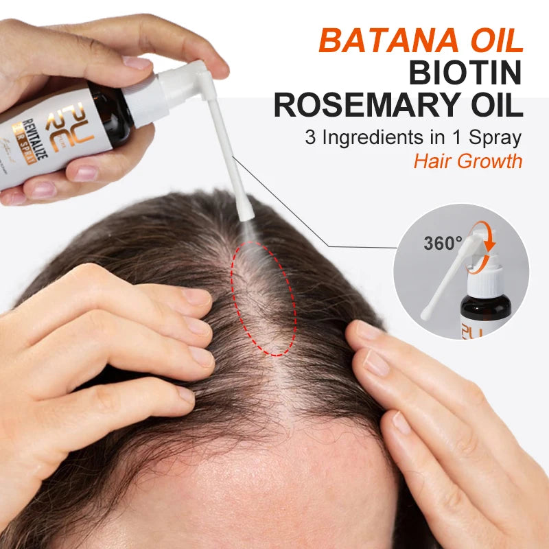 PURC Batana Hair Growth 1-3pcs Set Nourishing Anti Hair Loss Hair Oil & Spray & Mask Treatment Rosemary Oil Biotin Hair Care Set