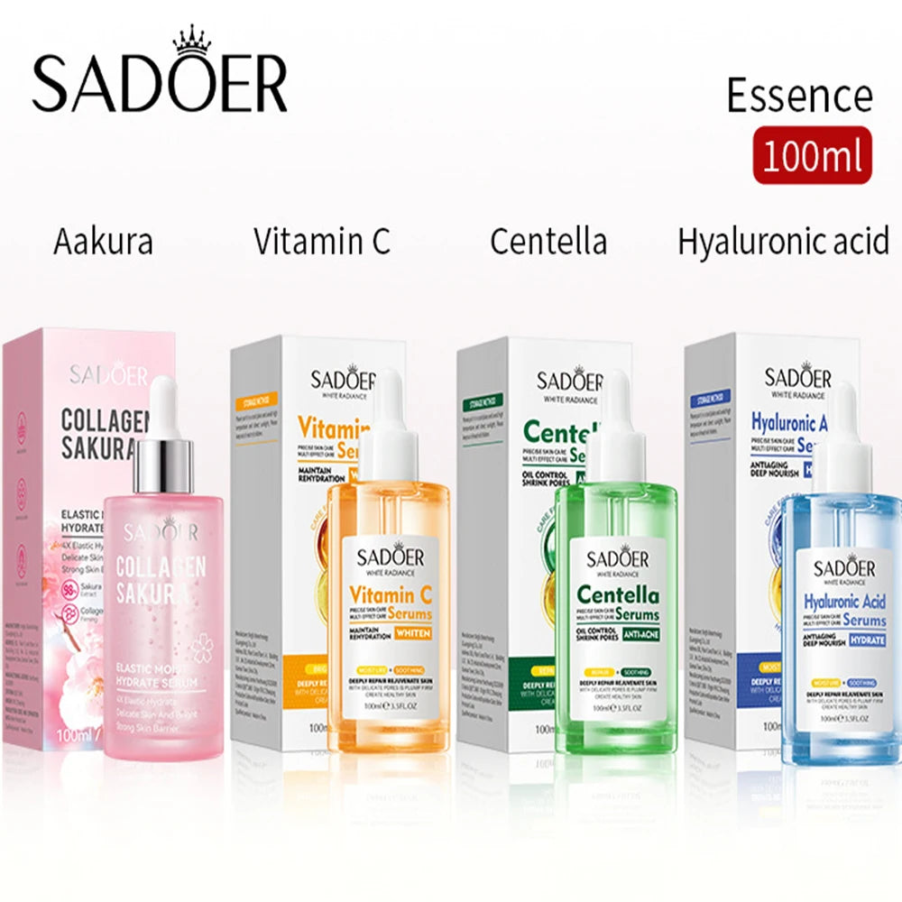Centella Sakura Collagen Vitamin C Hyaluronic Acid Facial Serum Face Skin Care Moisturizing Firming Hydrating Facial Essence