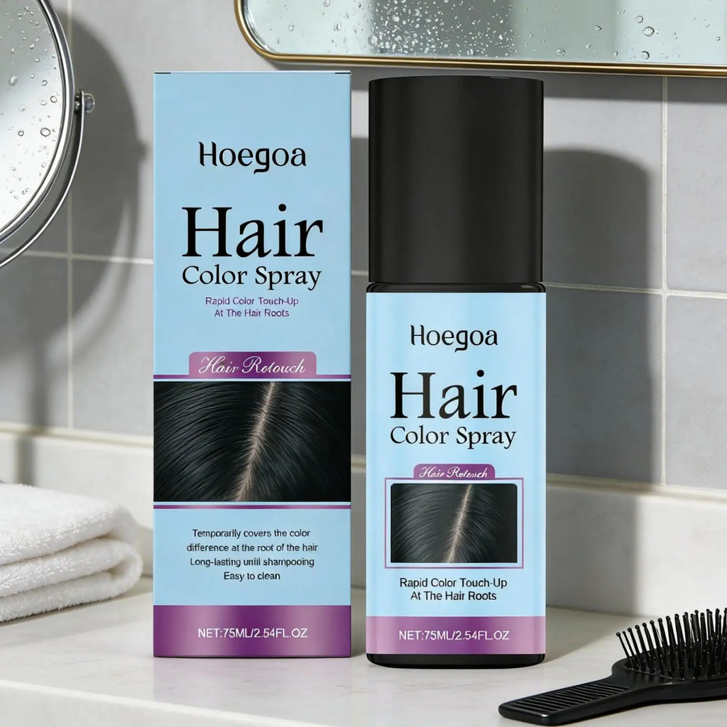 Hoegoa Hair Color Spray Hair Styling Products High Coverage DIY Party Styling Hair Roots Cover One Time Temporary Hair Dye Spray