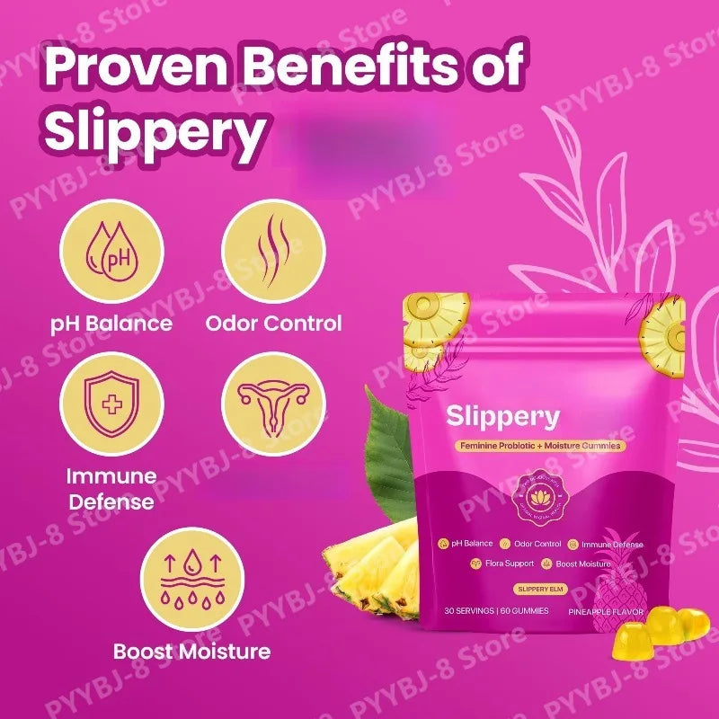 Women’s Pineapple Flavor Probiotic Gummie with Prebiotics for Keep PH Balance,Enhance Immunity,maintain Microbial Health 60pcs