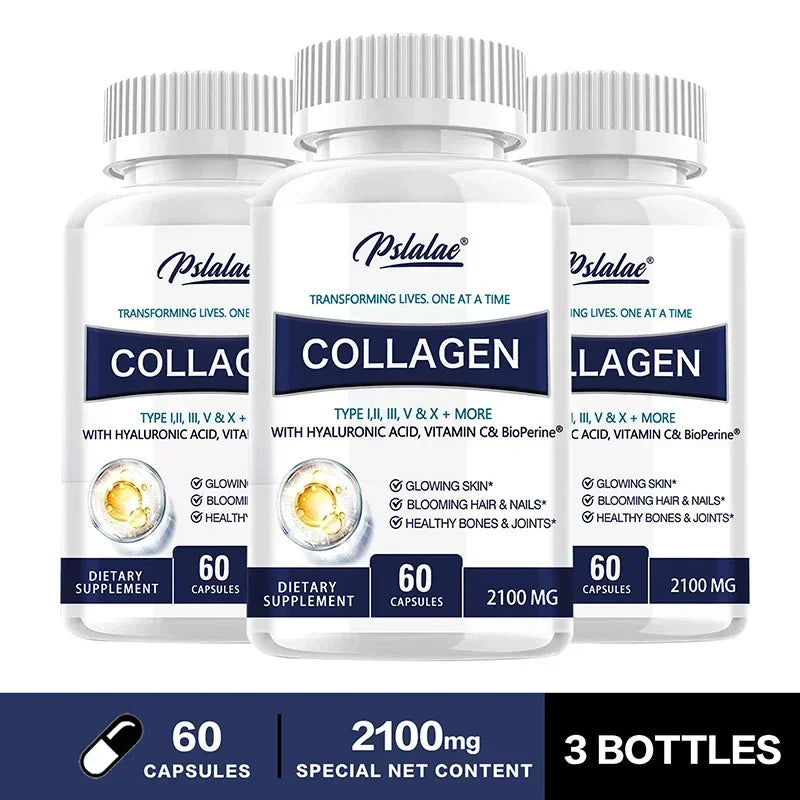 Collagen Capsules - Contains Vitamin C, Promotes Joint and Bone Health, Healthy Hair, Nails and Skin, Boosts Energy