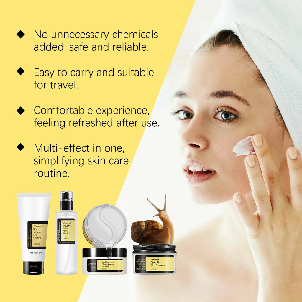Snail Mucin 96 Skin Care Set Moisturizing Brightening Facial Nourish Hydration Fade Fine Lines Wrinkles Repairing Face Serum Kit