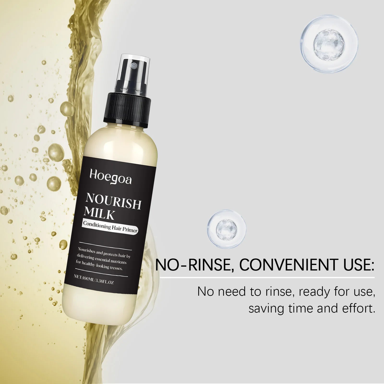 Milk Leave In Hair Spray With Oat Extract Olive Oil For Hydration Shine Heat Protection Lightweight Detangling Mist No Rinse