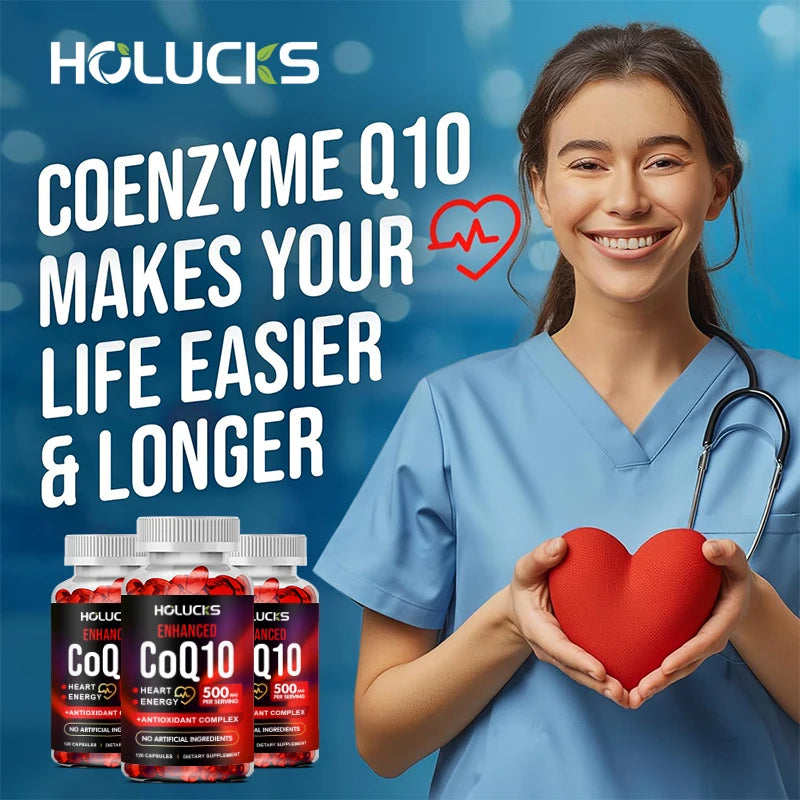 Organic CoQ10 Coenzyme Q10 Supplement, for Heart & Cardiovascular Health, Blood Pressure Balance, Support Energy Brain Function