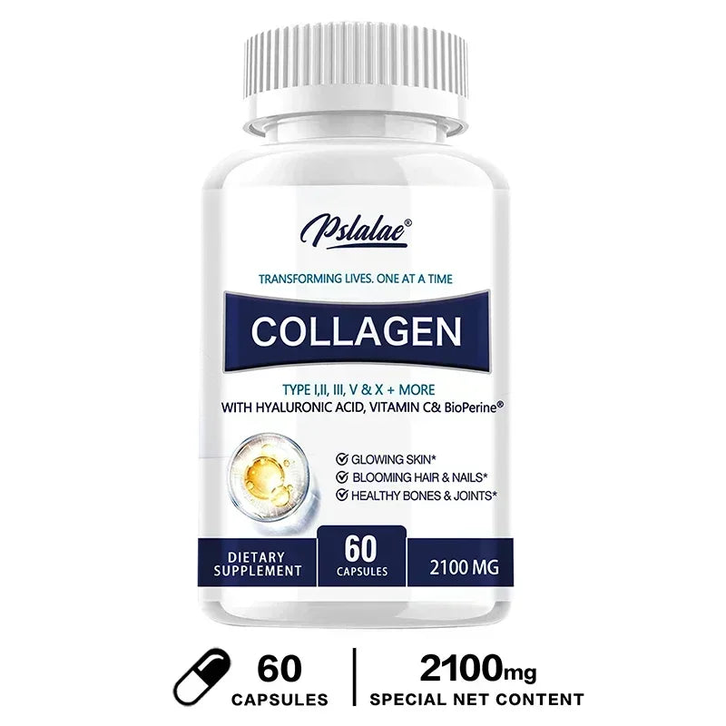 Collagen Capsules - Contains Vitamin C, Promotes Joint and Bone Health, Healthy Hair, Nails and Skin, Boosts Energy