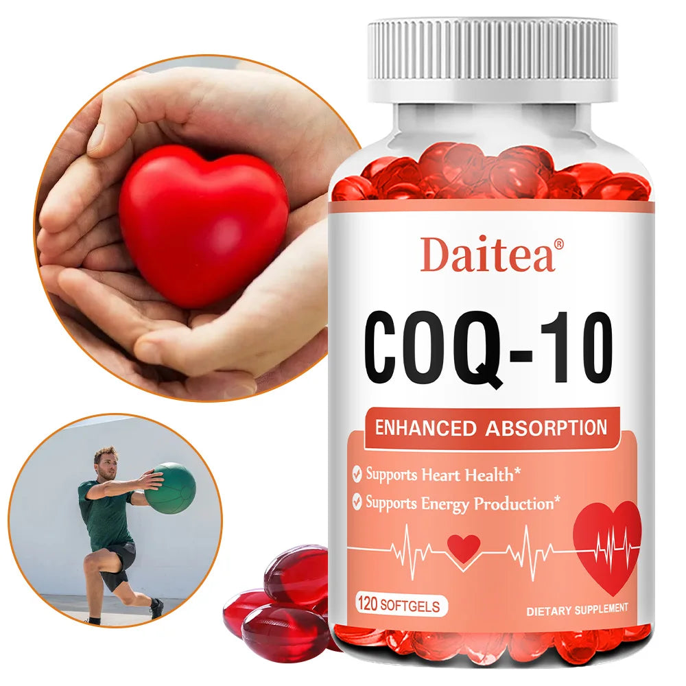 High Absorption CoQ10 400MG-Vascular and Heart Health, Energy Production - Nutritional Supplements with Coenzyme Q10, NON-GMO