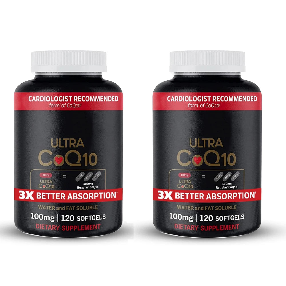 Ultra CoQ10 100mg Softgels, Coenzyme Q10 Supplements - Antioxidant Supplement for Vascular and Heart Health & Energy Production
