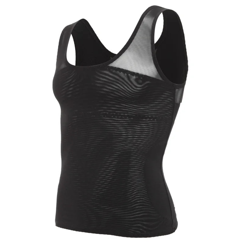 Mens Body Shaper Tummy Slimming Sheath Abdomen Shapewear Compression Shirts Gynecomastia Corset Waist Trainer Belt Fitness Tops