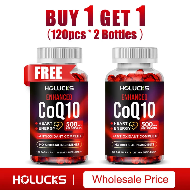Organic CoQ10 Coenzyme Q10 Supplement, for Heart & Cardiovascular Health, Blood Pressure Balance, Support Energy Brain Function