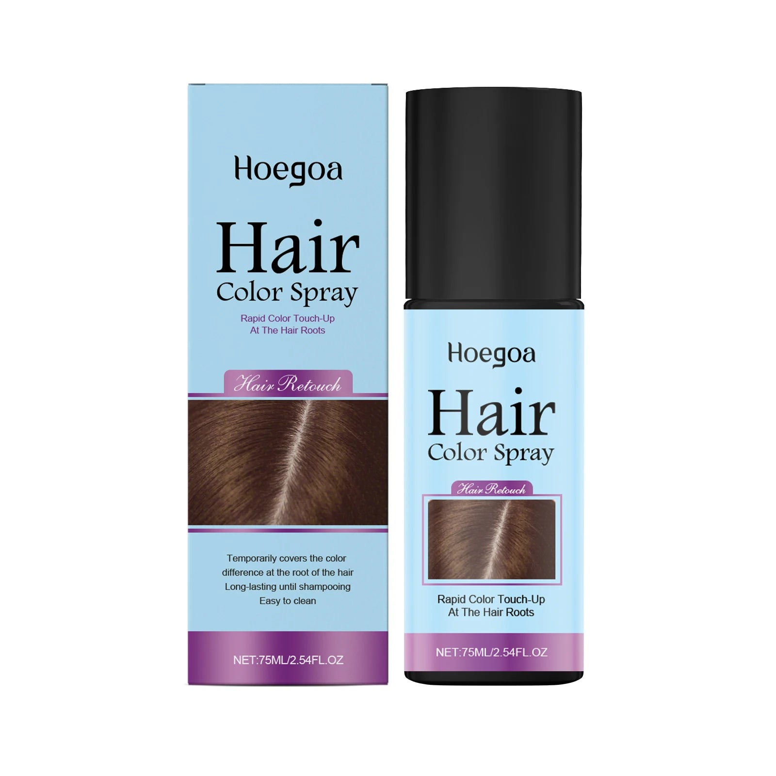 Hoegoa Hair Color Spray Hair Styling Products High Coverage DIY Party Styling Hair Roots Cover One Time Temporary Hair Dye Spray